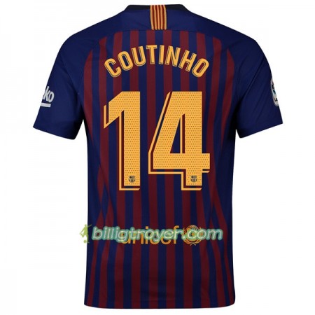 Billige Fotballdrakter FC Barcelona Coutinho 14 Hjemmedraktsett 2018/19 Kortermet